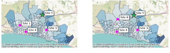Site location problems where certain sites must be included