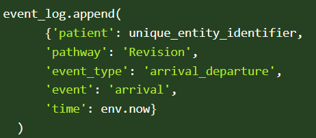 Populating Event Logs - vidigi 0.0.4 and below